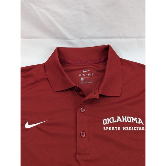 Oklahoma Sooners Nike Dri-Fit Polo Men's Small Sports Medicine Red Excellent - Picture 4 of 9